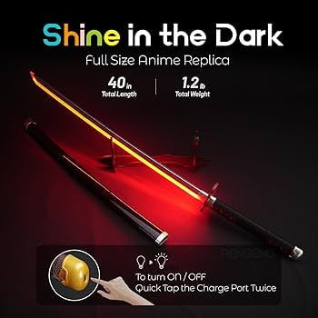 Demon Slayer: Tsugikuni Yoriichi’s Nichirin Led Katana 104cm(stand free)