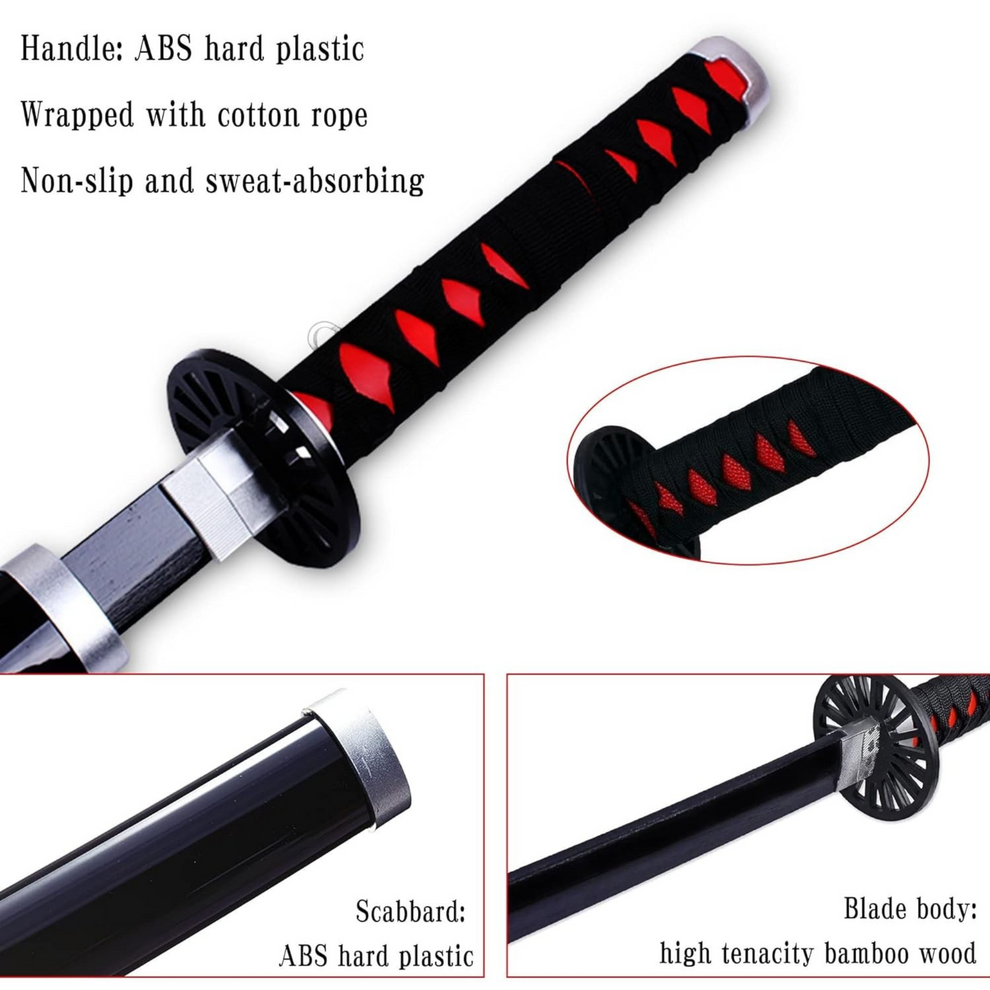 Tanjiro Black Katana 104cm (katana stand free)