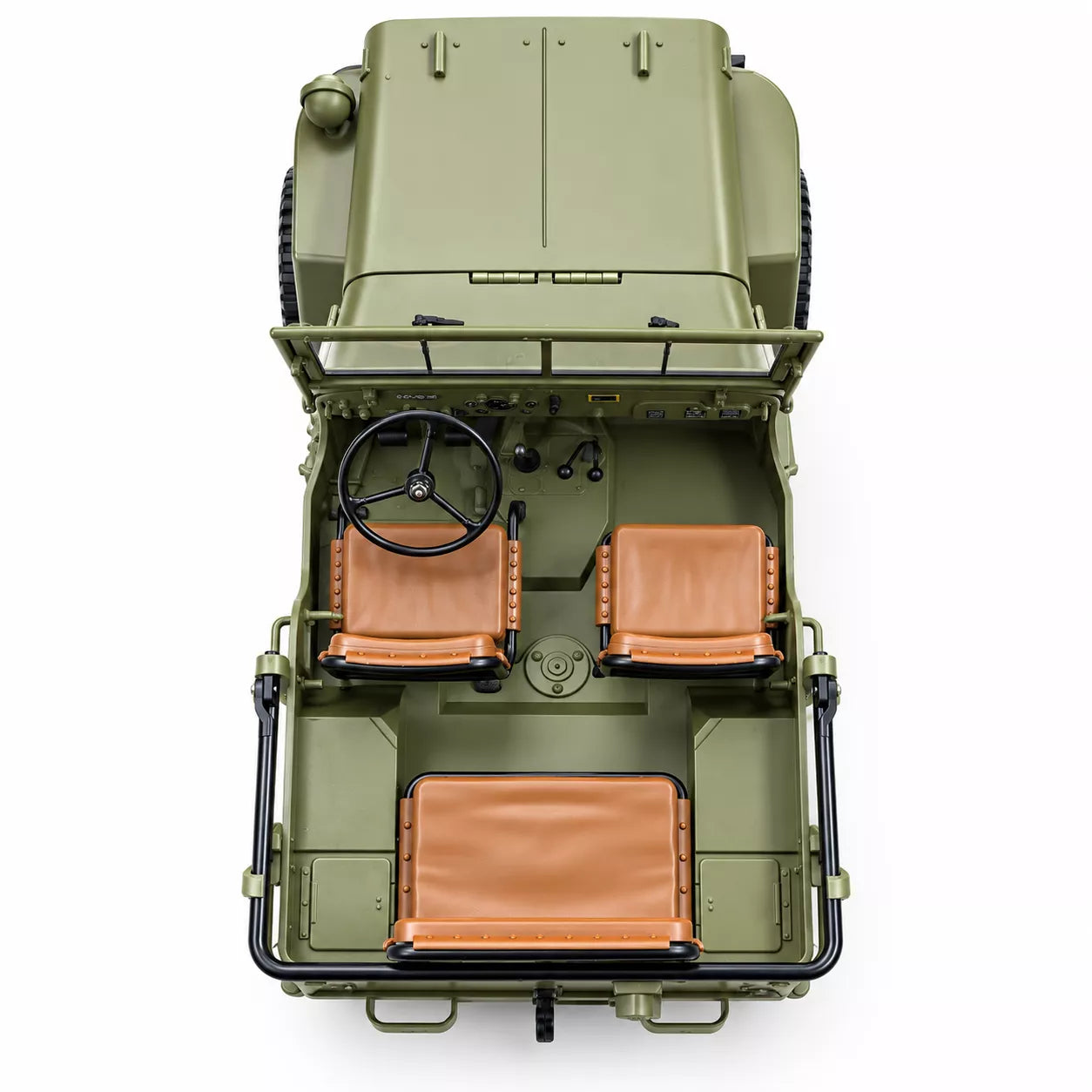 1:14 Full Metal Military Jeep RC Car | 2.4GHz 4WD, 2-Speed Gearbox, Metal Transmission, Lights & Sound