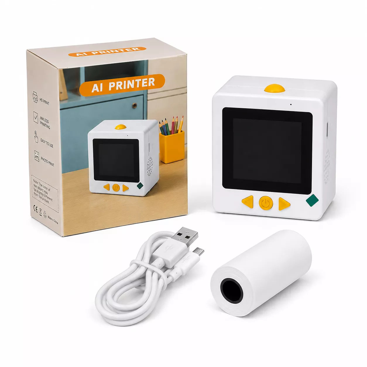 Rechargeable AI Smart Sticker Printer | Voice-to-Print Thermal Printer