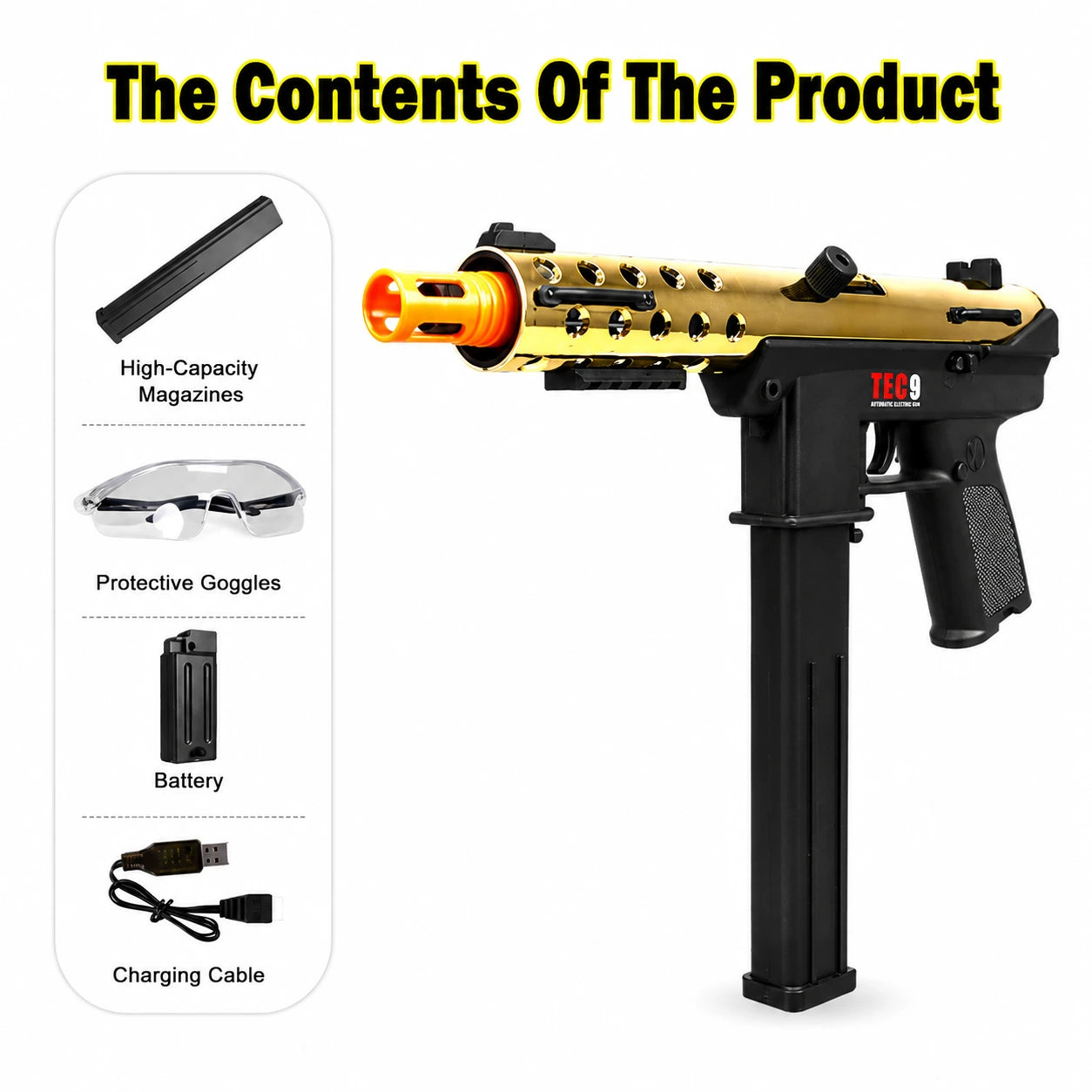 Tec-9 Electric Gel Blaster Gun in india Hobby Grade