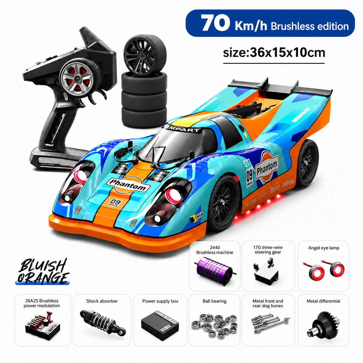 Phantom Pro 09 TopGear 4WD Brushless RC Car- 70KM/H Hobby Grade