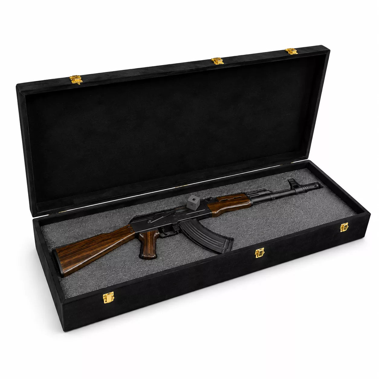 Premium AK-47 Wooden Velvet Display & Storage Briefcase