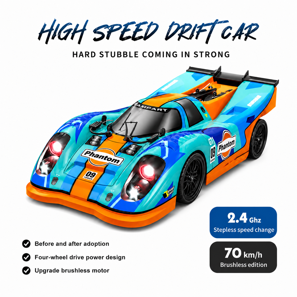 Phantom Pro 09 TopGear 4WD Brushless RC Car- 70KM/H Hobby Grade