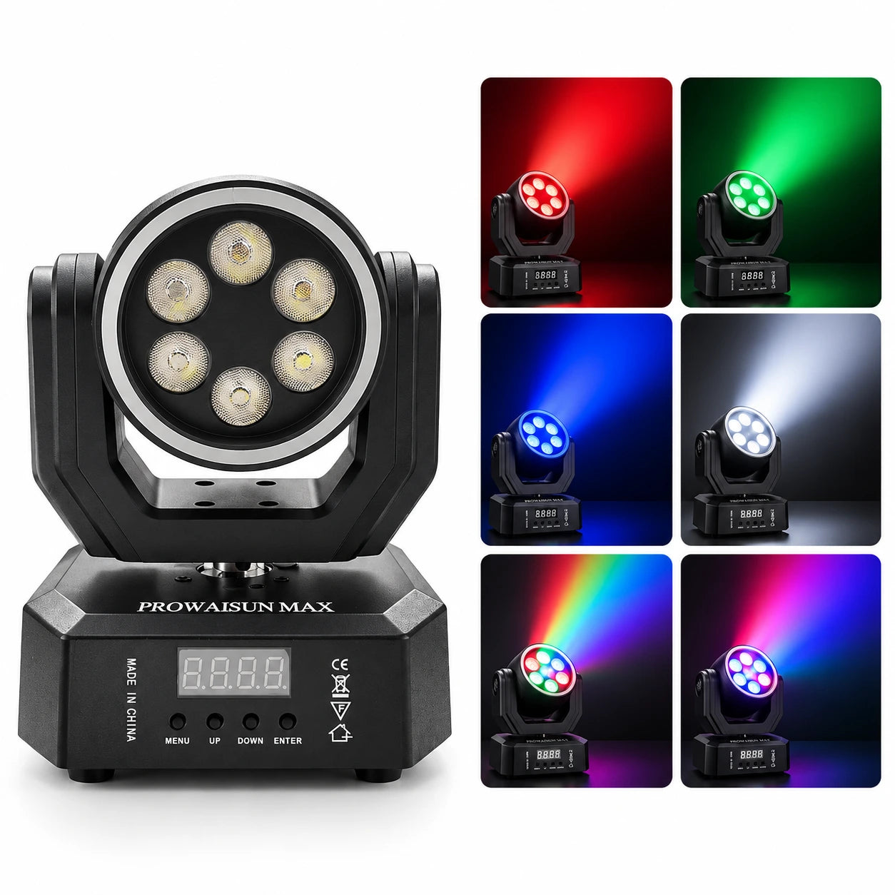 ProwAisun MAX 30W LED Mini Moving Head Wash Light with Remote