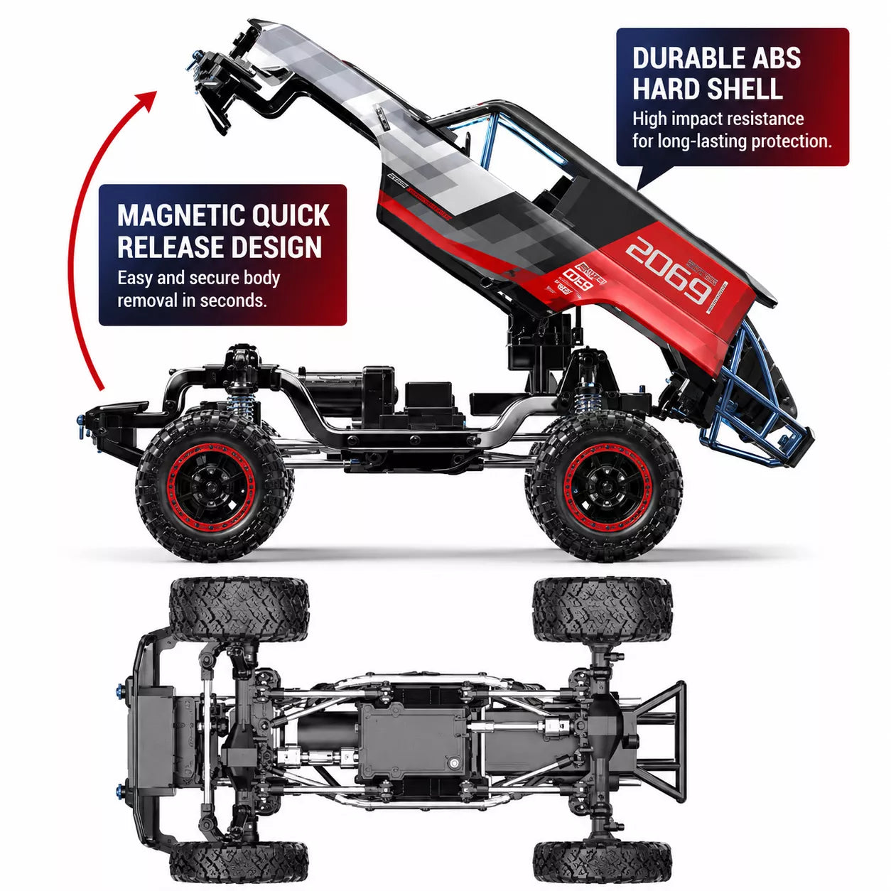 MJXRC H12P 1:12 Ford Bronco Baja 1000 Officially Licensed 4WD Brushless RC Crawler