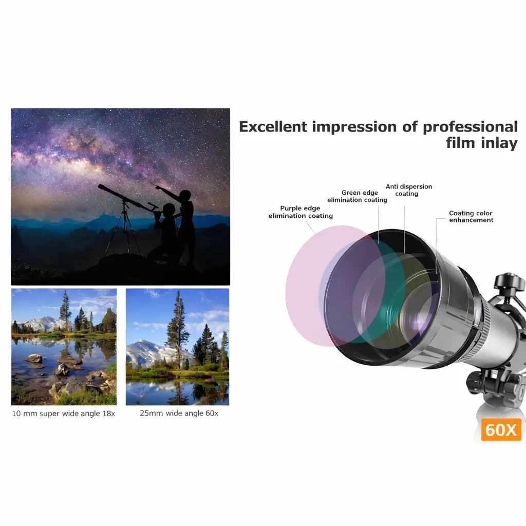 Professional Telescope (60X Magnification) with Tripod