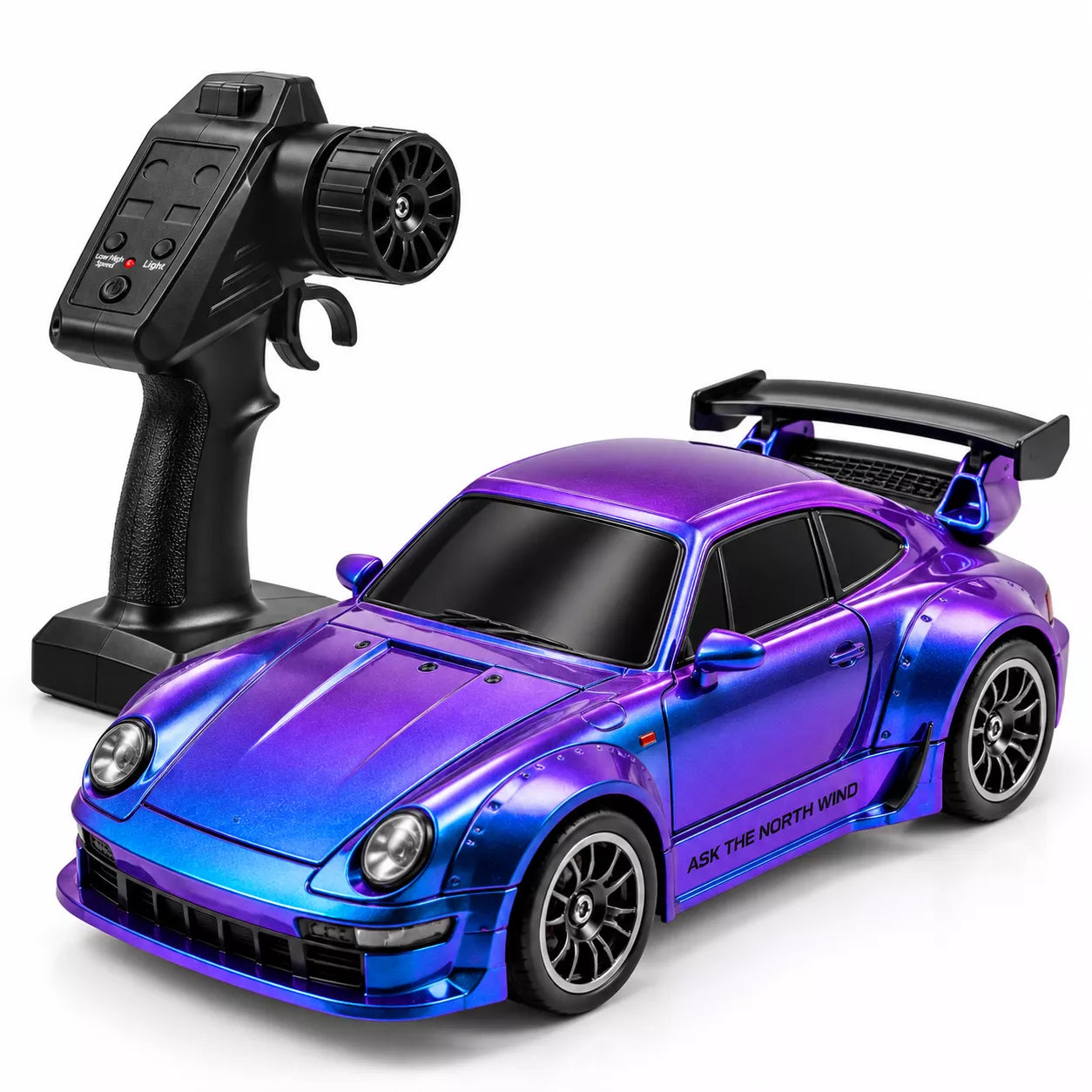 Porsche Gradient Purple RC Drift Racing Car | 1:43 Scale, 4WD, LED Lights & Remote Control