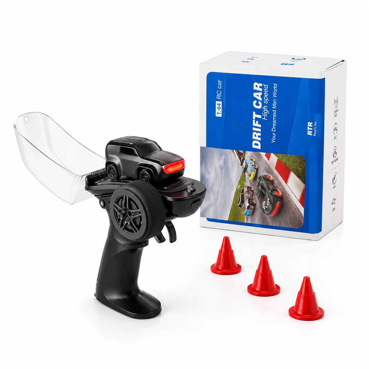 1:64 Mini RC Drift Car | 4WD High-Speed Racing Car with LED Lights (Bestseller)