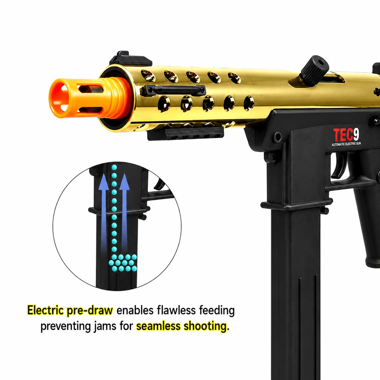 Tec-9 Electric Gel Blaster Gun in india Hobby Grade