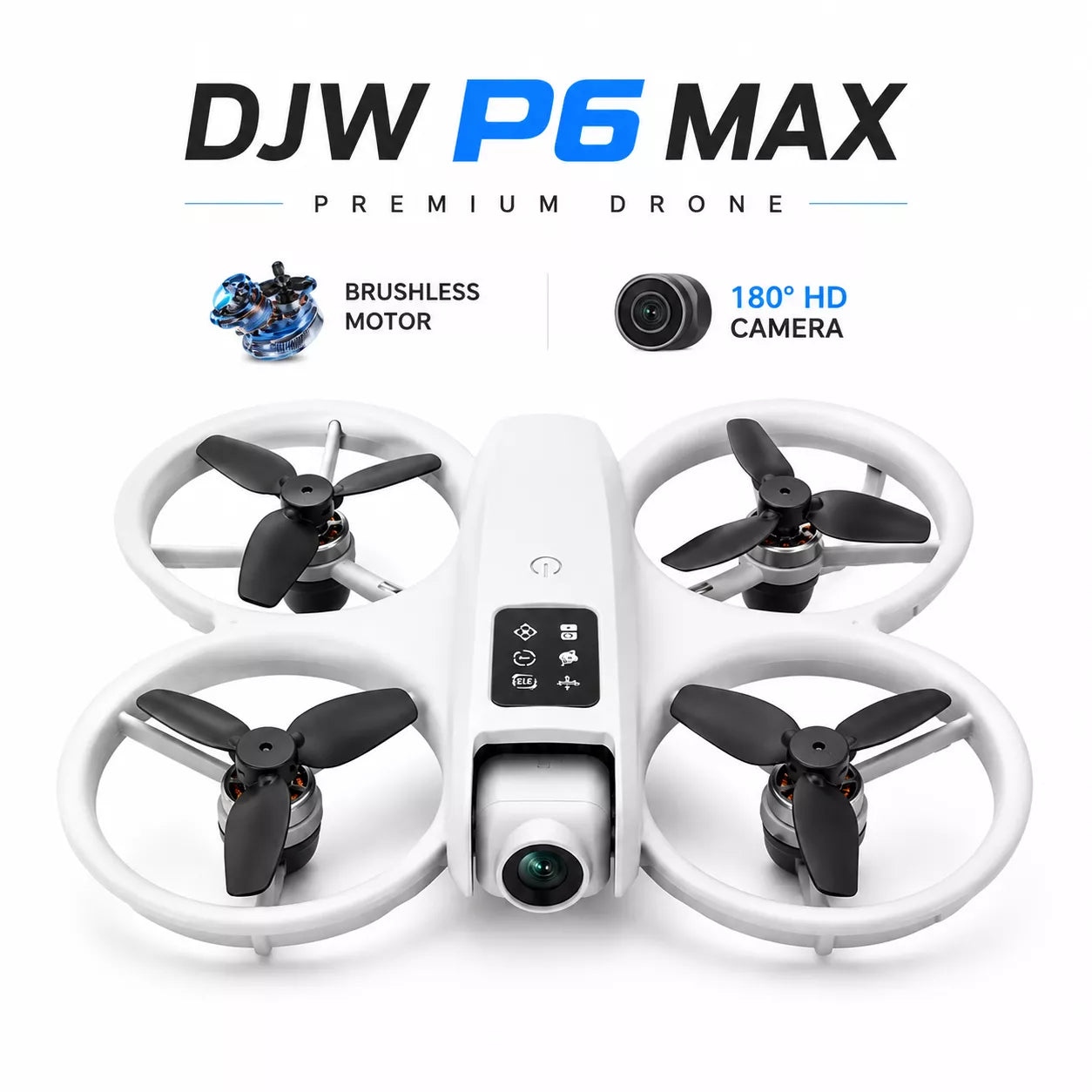DJW P6 Max Drone | 1080P HD Camera, Touchscreen Remote & 2 Batteries