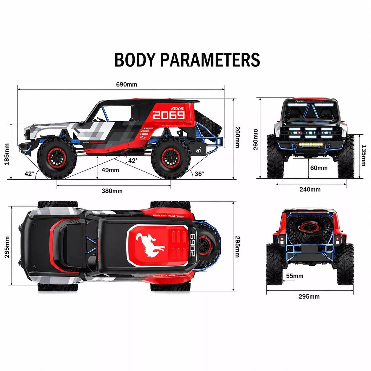 MJXRC H12P 1:12 Ford Bronco Baja 1000 Officially Licensed 4WD Brushless RC Crawler