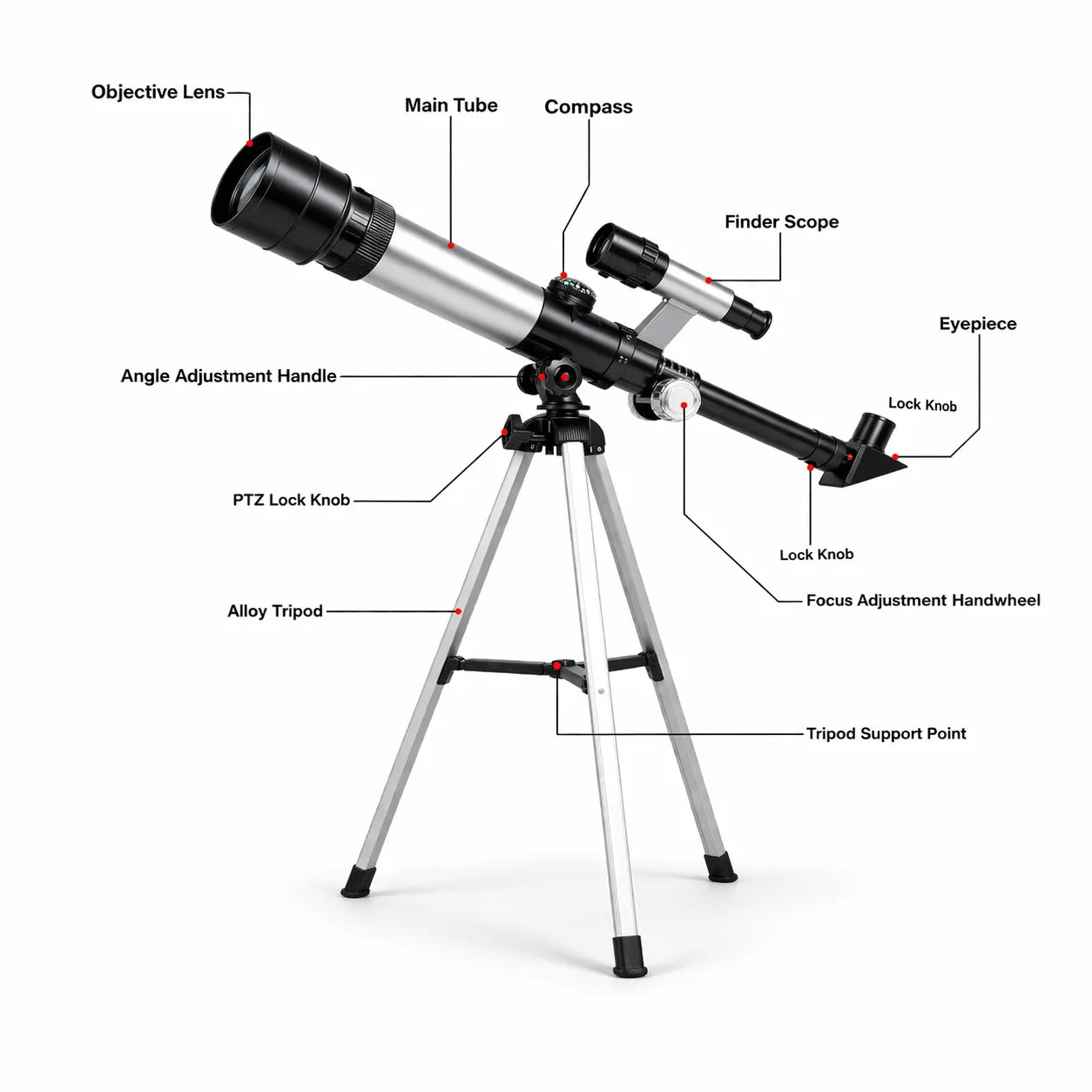 Professional Telescope (60X Magnification) with Tripod