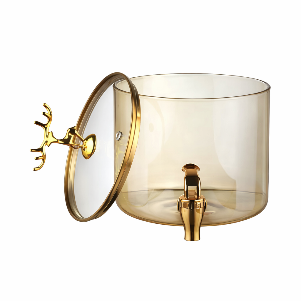 Luxury Glass Beverage Dispenser with Stand