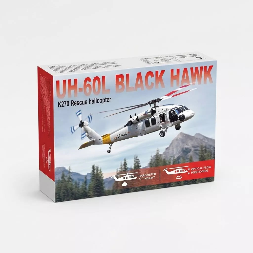 K270 UH-60L Black Hawk Remote-Controlled Helicopter with Optical Flow Positioning, Barometric Altitude Hold L/R Throttle Adjustable, RTF Remote Control Model Gift for RC Enthusiasts(1Batteries)