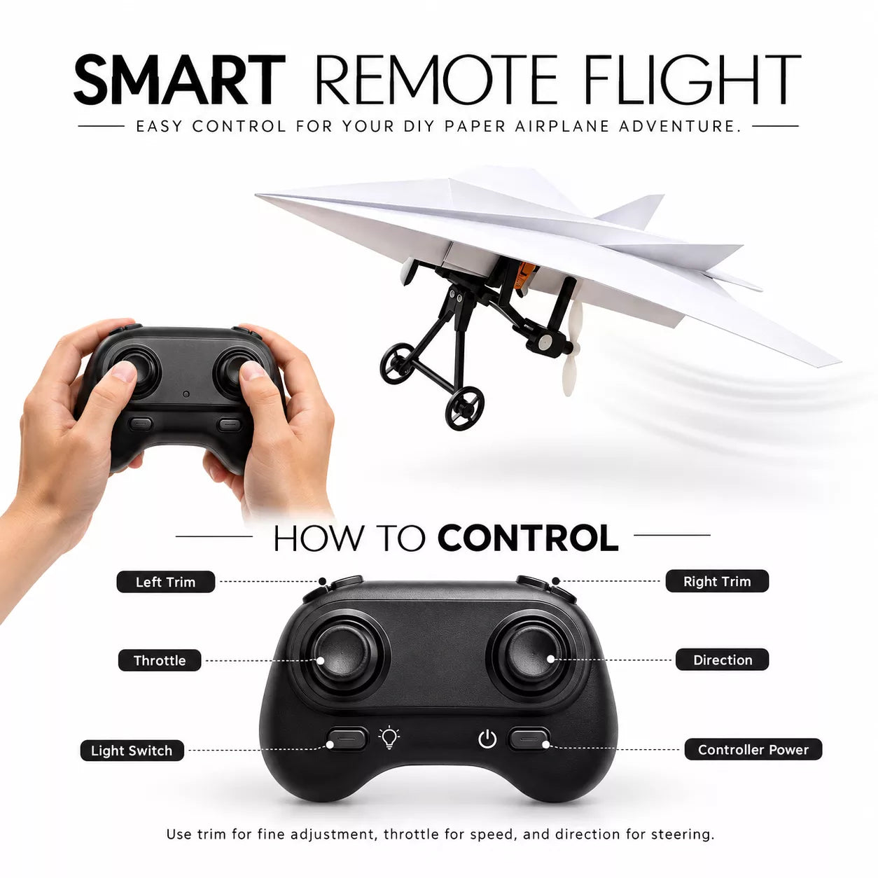 RC Paper Airplane Kit | DIY Remote Control Electric Paper Plane with Dual Propellers