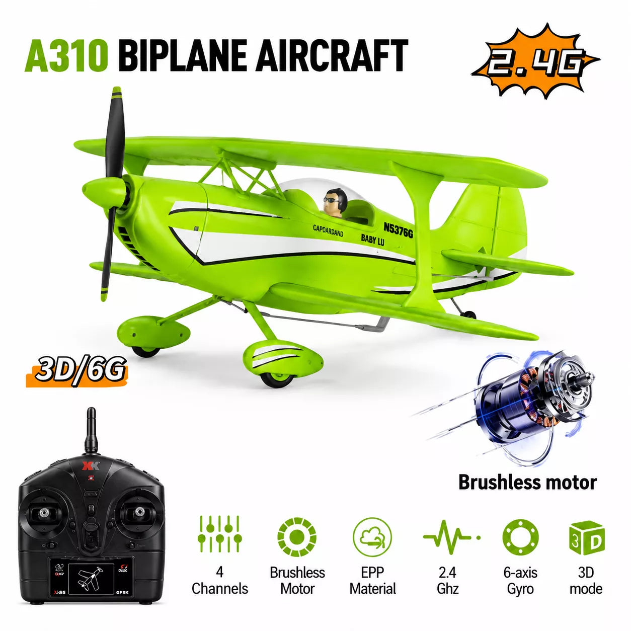 A310 Brushless RC Airplane | 3D & 6G Gyro Flight