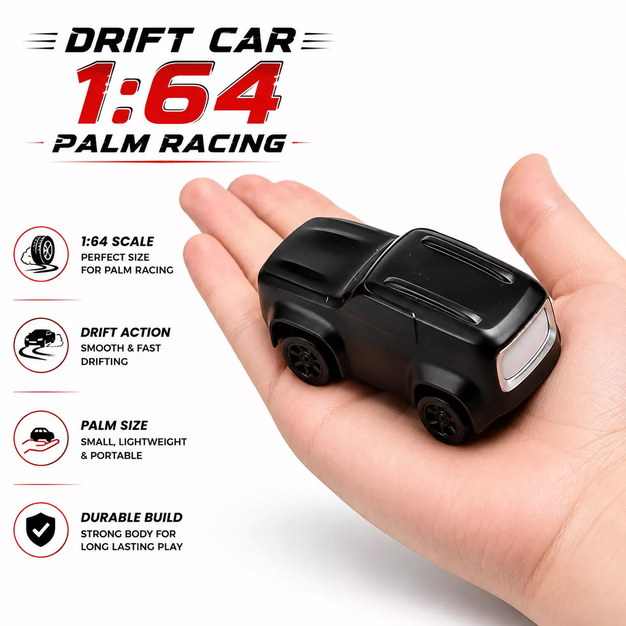 1:64 Mini RC Drift Car | 4WD High-Speed Racing Car with LED Lights (Bestseller)