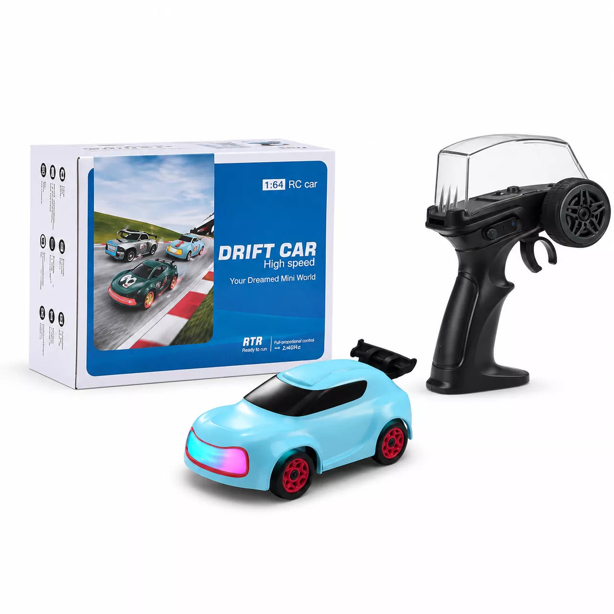 1:64 Mini RC Drift Car | 4WD High-Speed Racing Car with LED Lights (Bestseller)