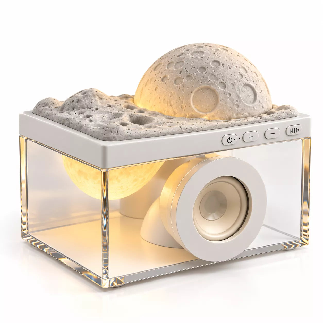 TEMPT Privee Lunar 4-in-1 Bluetooth Speaker with Moon Lamp & Aroma Diffuser | 8W, 40H Playback