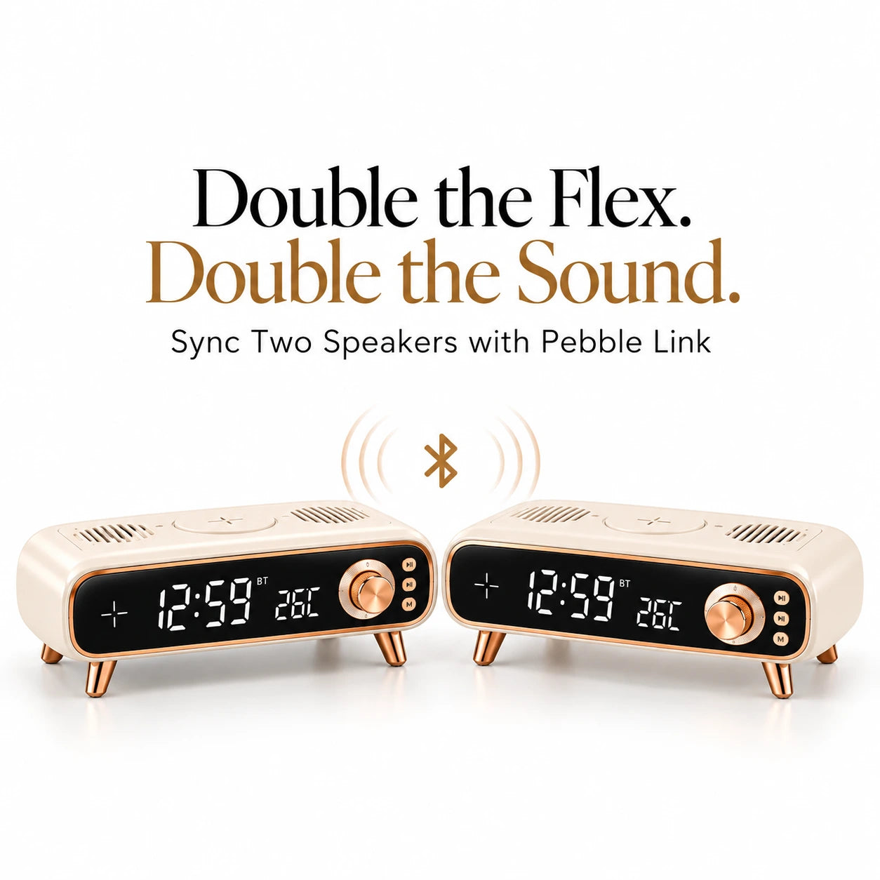 Pebble Aura 3, 3-in-1 Bluetooth Speaker, Alarm Clock & Wireless Charger