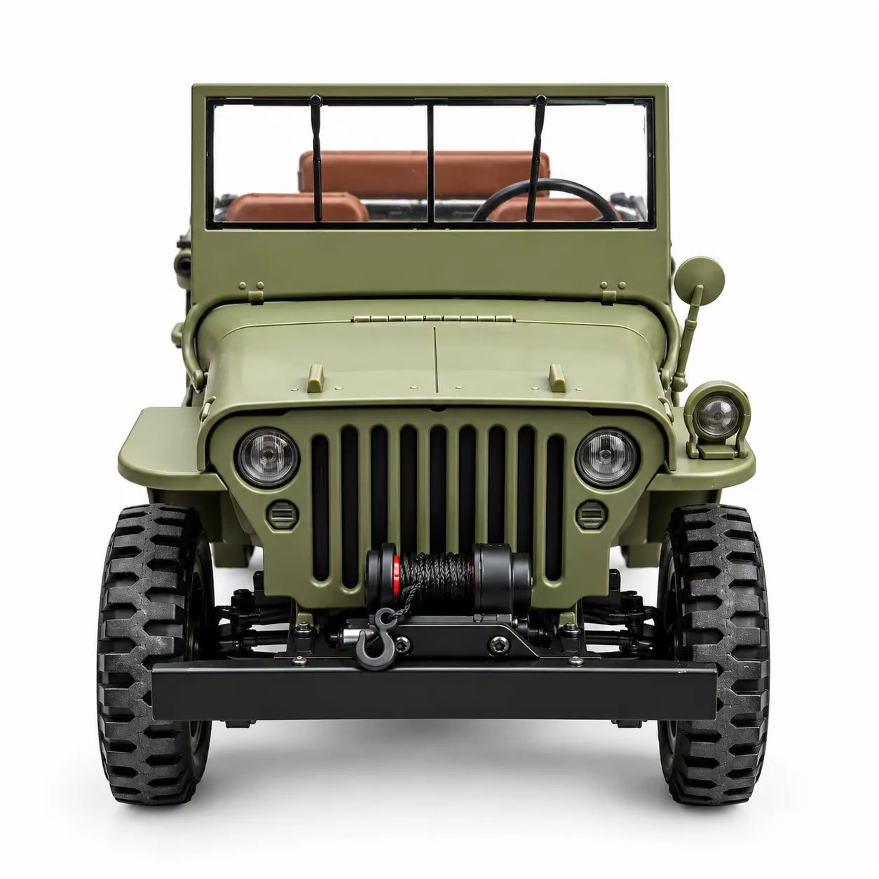 1:14 Full Metal Military Jeep RC Car | 2.4GHz 4WD, 2-Speed Gearbox, Metal Transmission, Lights & Sound