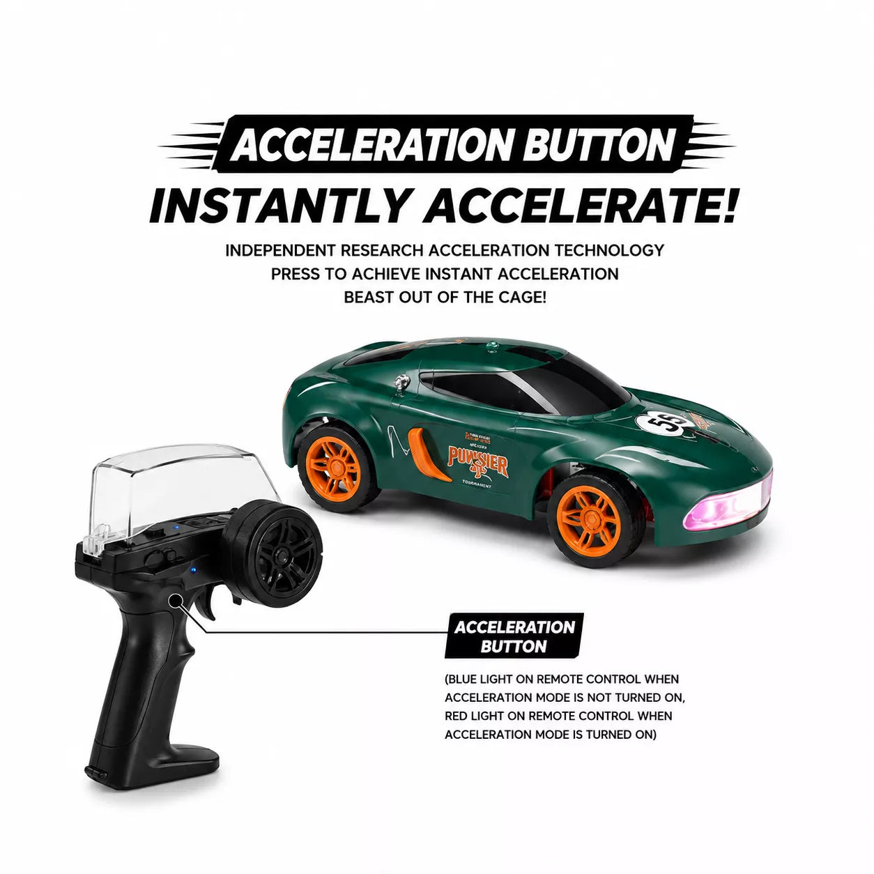 1:64 Mini RC Drift Car | 4WD High-Speed Racing Car with LED Lights (Bestseller)