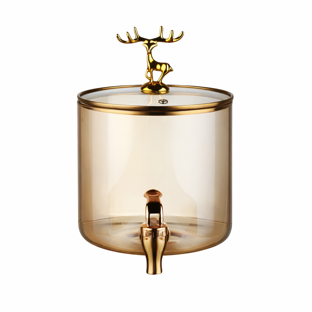 Luxury Glass Beverage Dispenser with Stand