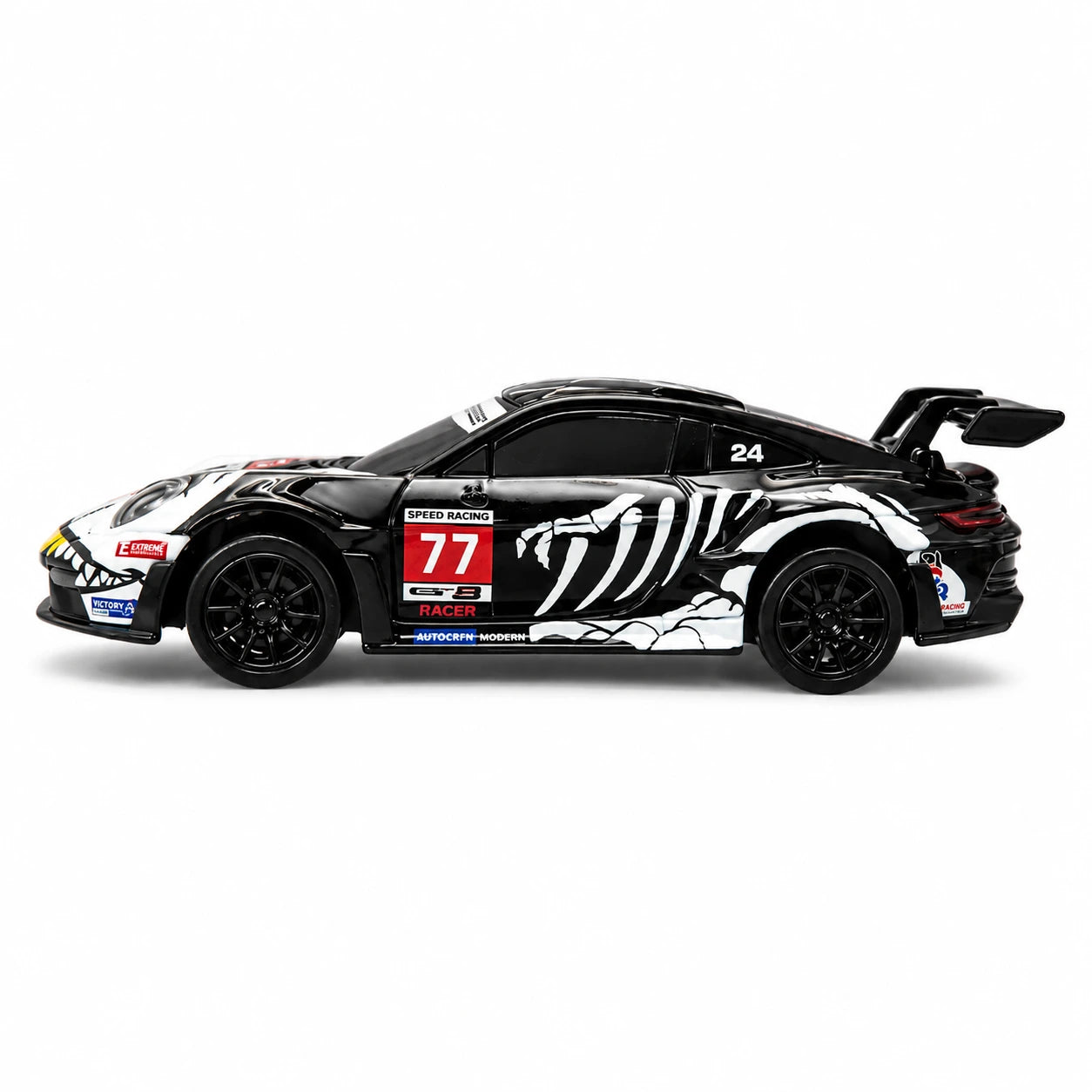 D43-01Q16 Porsche 911 Black Dinosaur Edition 1:43 4WD RC Drift Car with Gyro & LED Lights