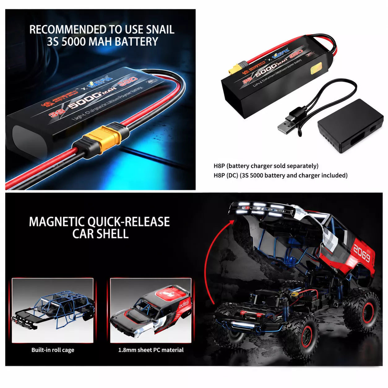 MJXRC H12P 1:12 Ford Bronco Baja 1000 Officially Licensed 4WD Brushless RC Crawler