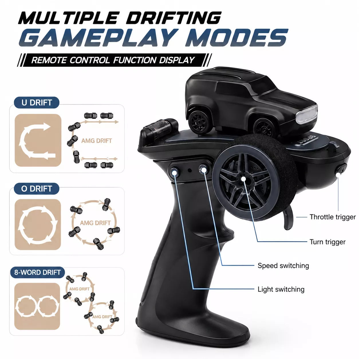 1:64 Mini RC Drift Car | 4WD High-Speed Racing Car with LED Lights (Bestseller)