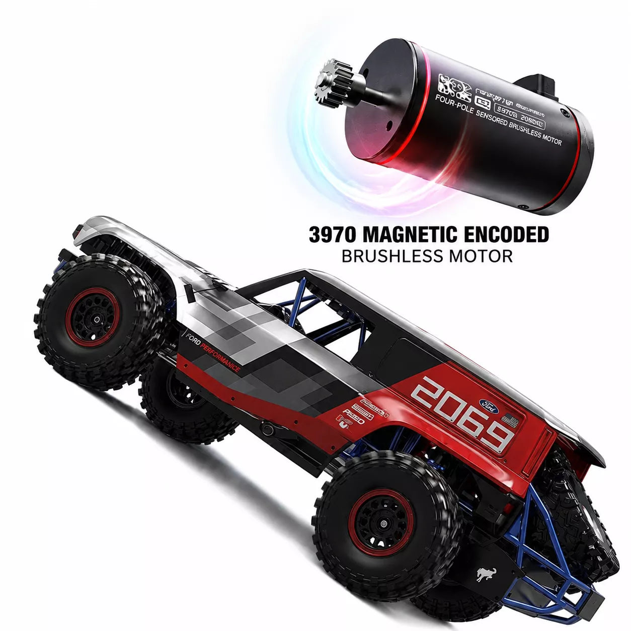 MJXRC H12P 1:12 Ford Bronco Baja 1000 Officially Licensed 4WD Brushless RC Crawler