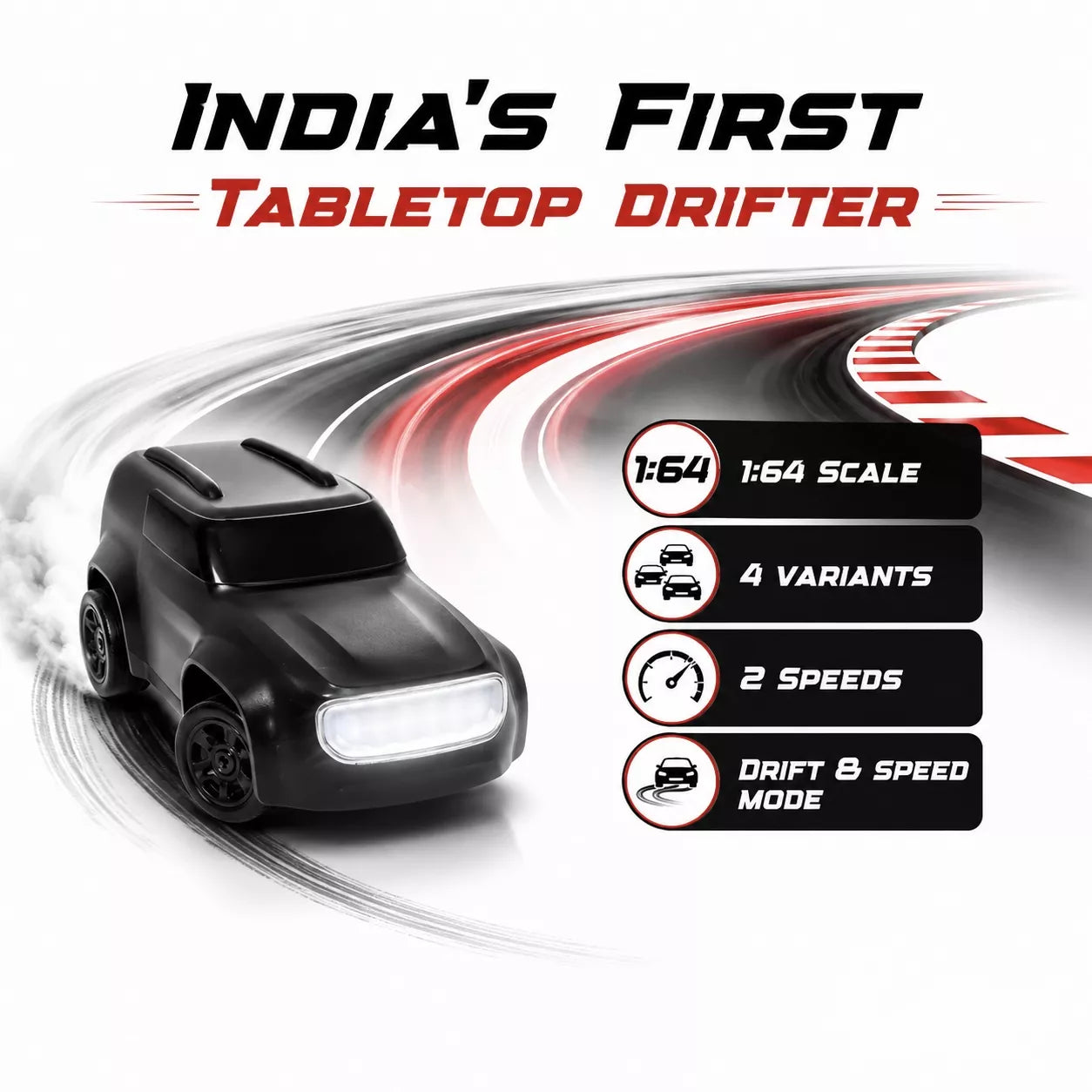 1:64 Mini RC Drift Car | 4WD High-Speed Racing Car with LED Lights (Bestseller)