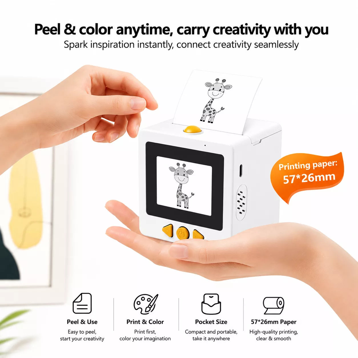 Rechargeable AI Smart Sticker Printer | Voice-to-Print Thermal Printer