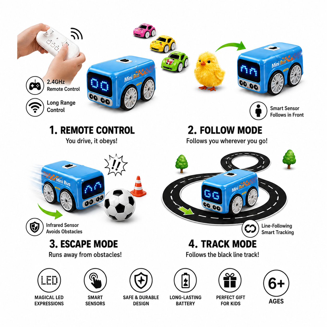5-in-1 Magic Mini Smart RC Bus