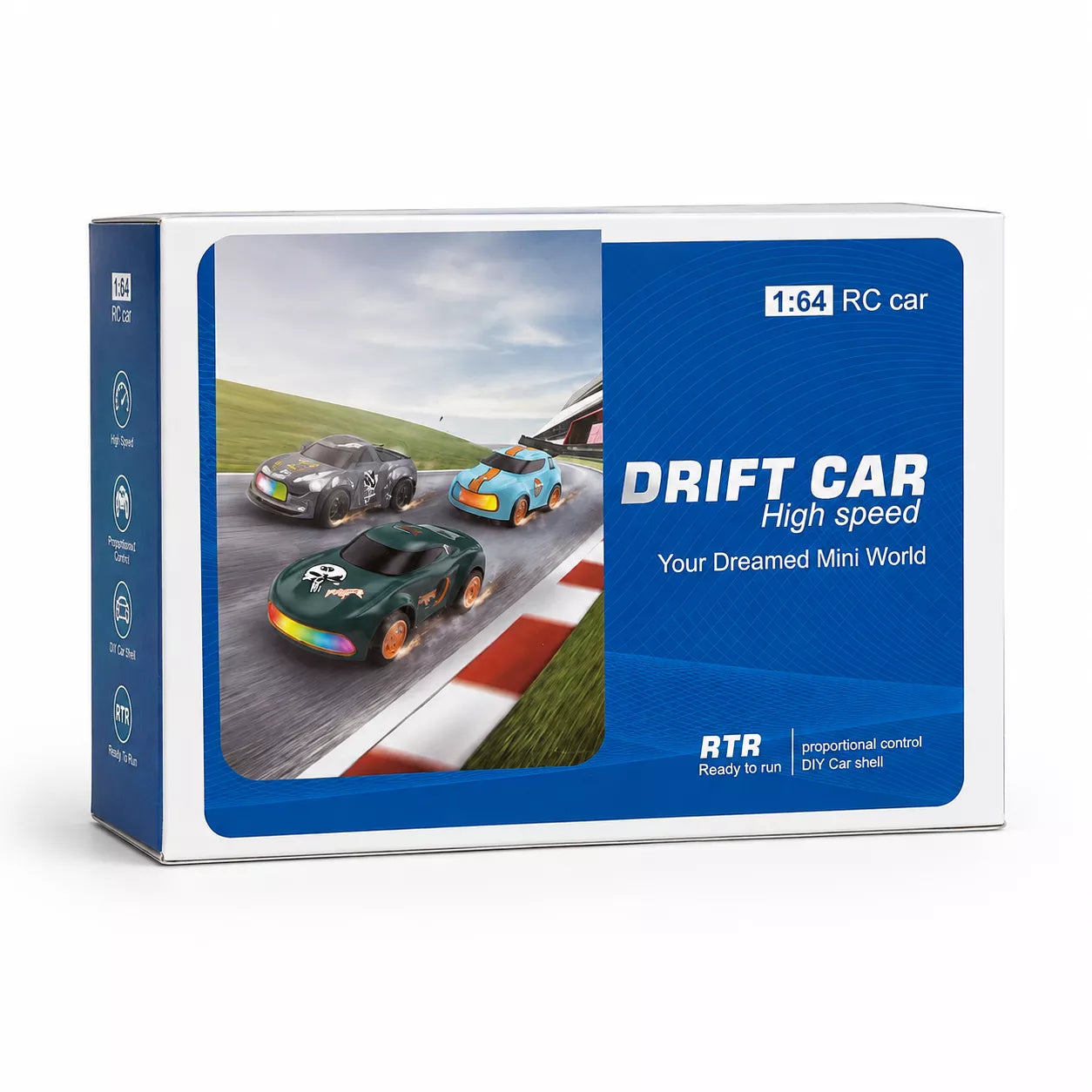1:64 Mini RC Drift Car | 4WD High-Speed Racing Car with LED Lights (Bestseller)
