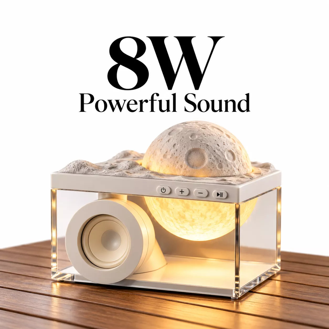 TEMPT Privee Lunar 4-in-1 Bluetooth Speaker with Moon Lamp & Aroma Diffuser | 8W, 40H Playback