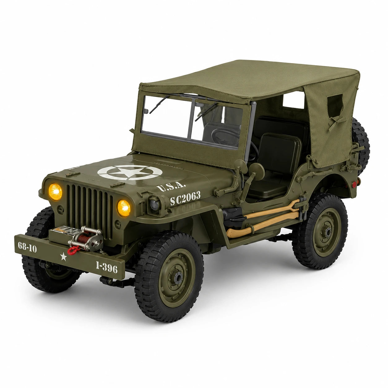 Original Willys Military RC Jeep with Canvas Cover & Winch
