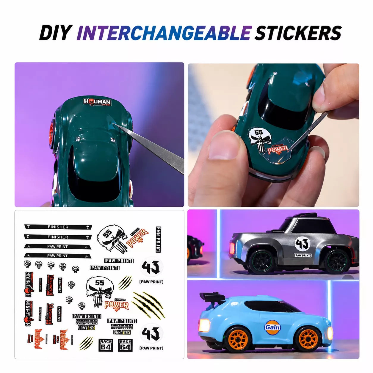 1:64 Mini RC Drift Car | 4WD High-Speed Racing Car with LED Lights (Bestseller)