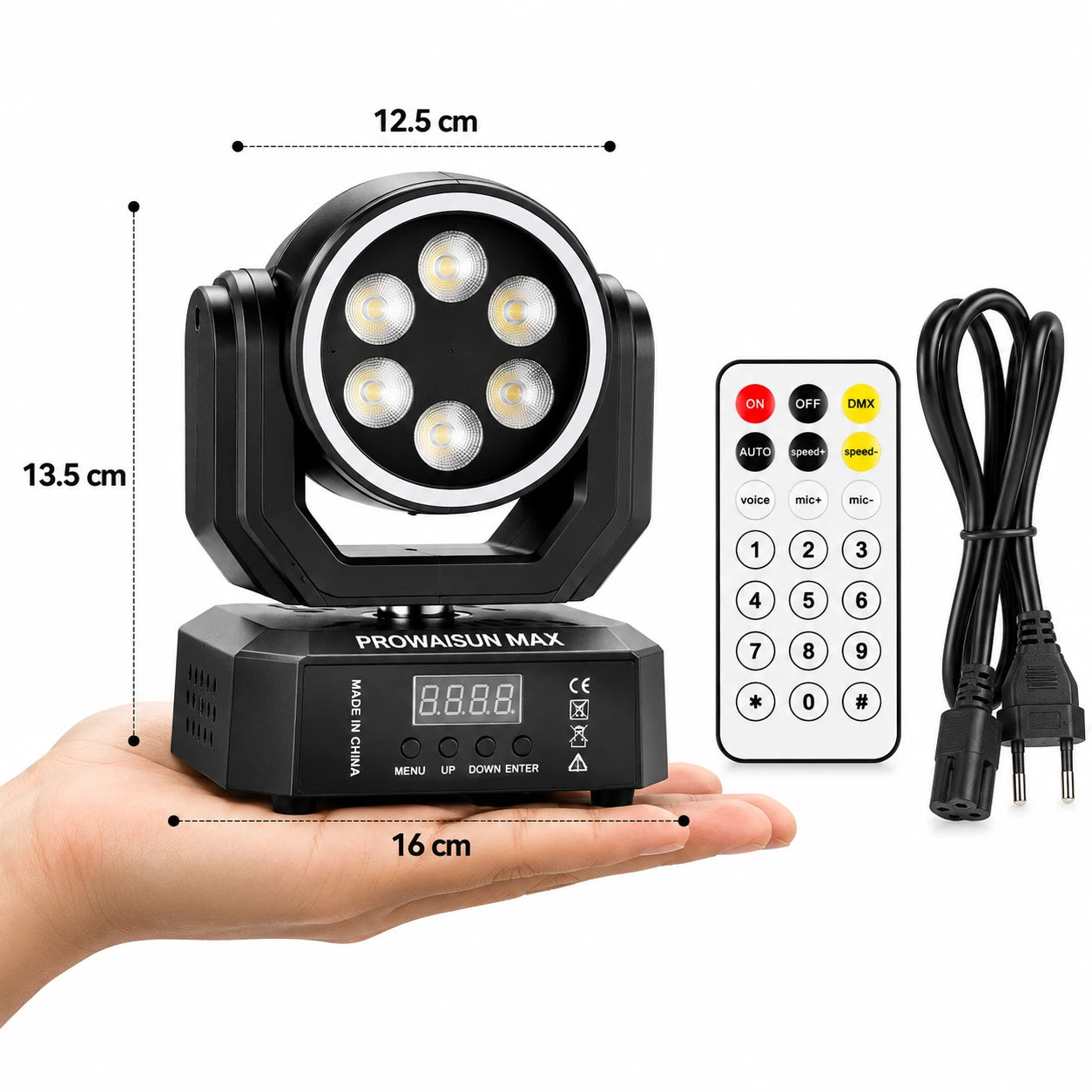 ProwAisun MAX 30W LED Mini Moving Head Wash Light with Remote