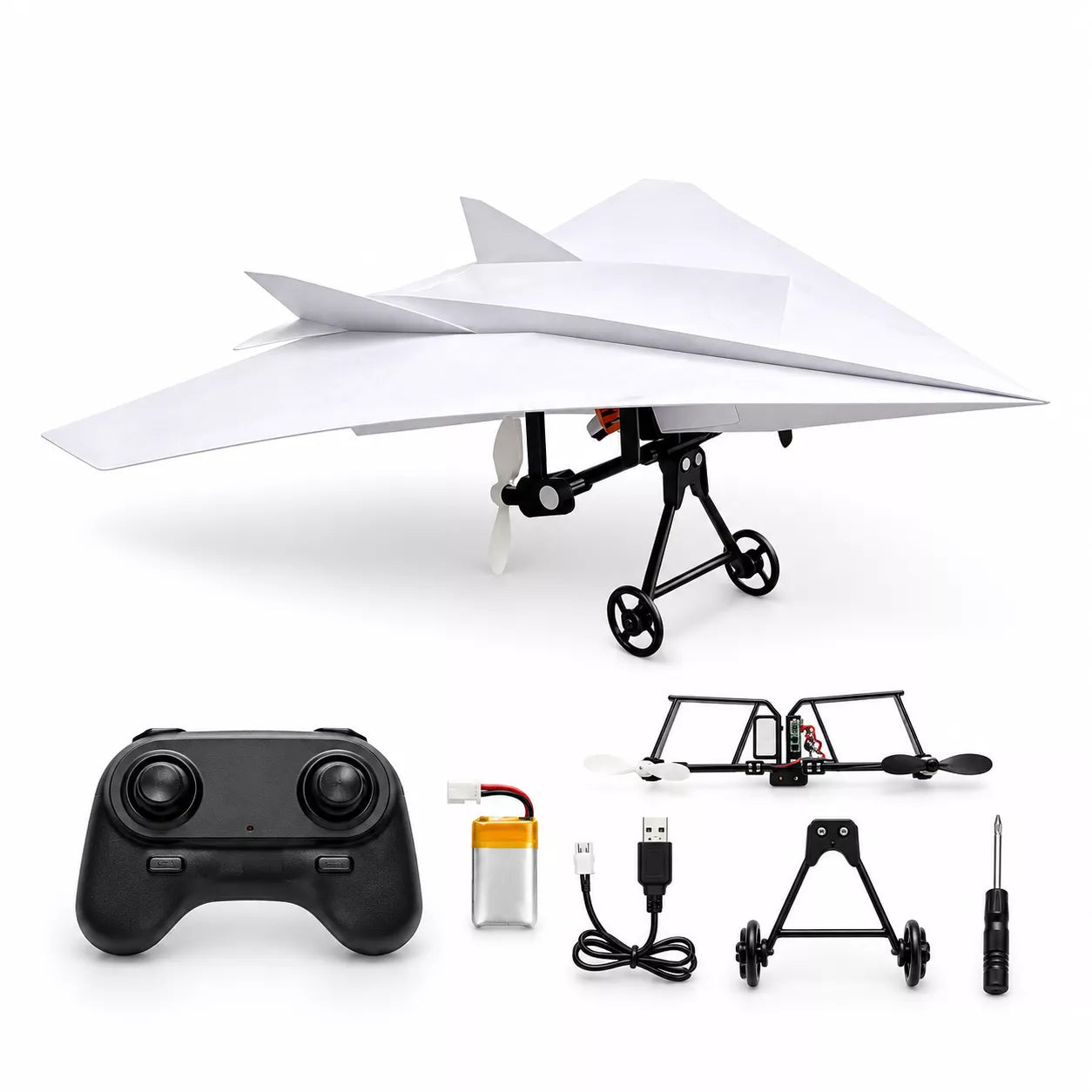 RC Paper Airplane Kit | DIY Remote Control Electric Paper Plane with Dual Propellers