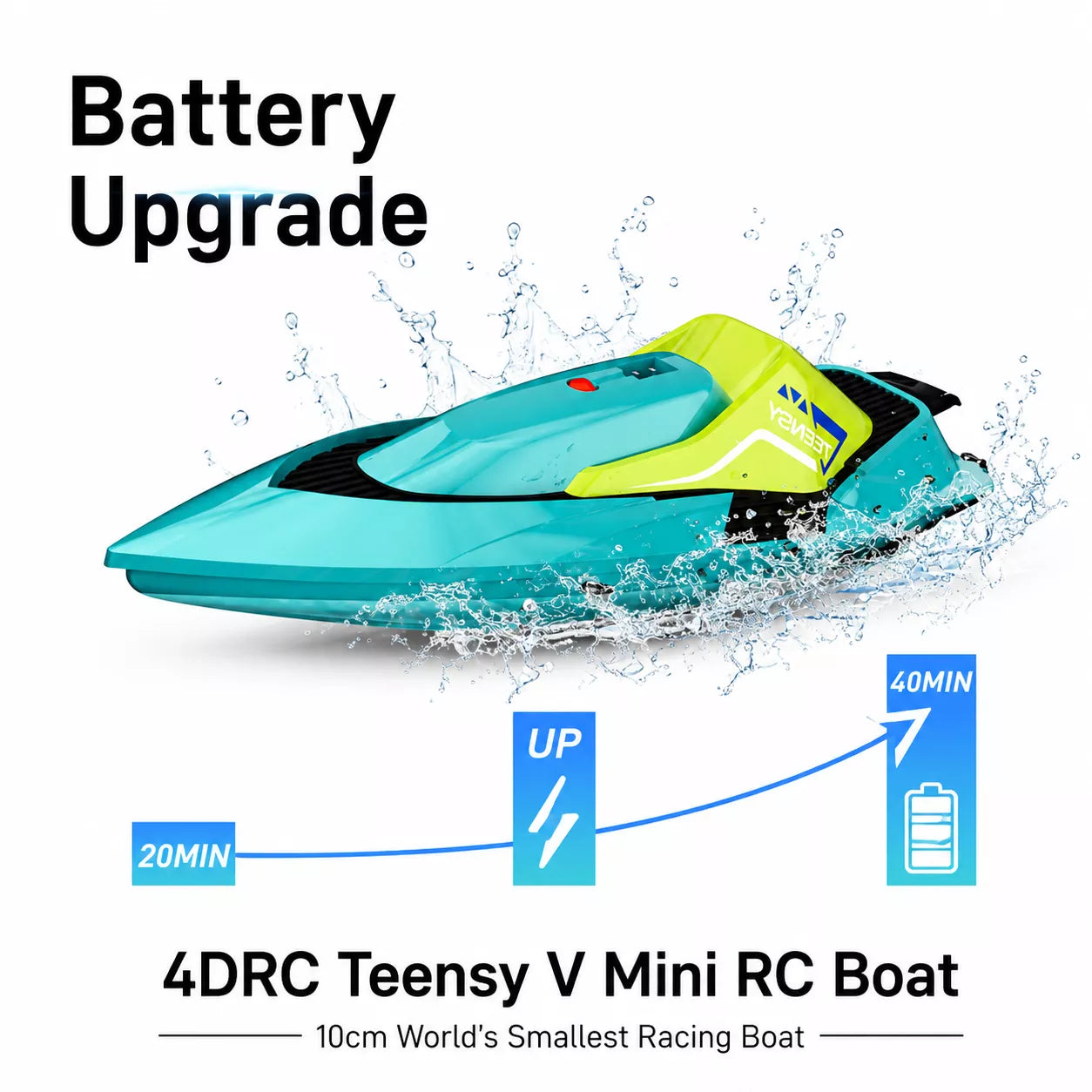 4DRC Teensy V Mini RC Boat | 10cm World’s Smallest Racing Boat