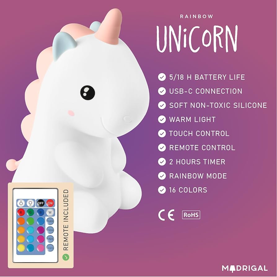 Sitting unicorn silicone lamp
