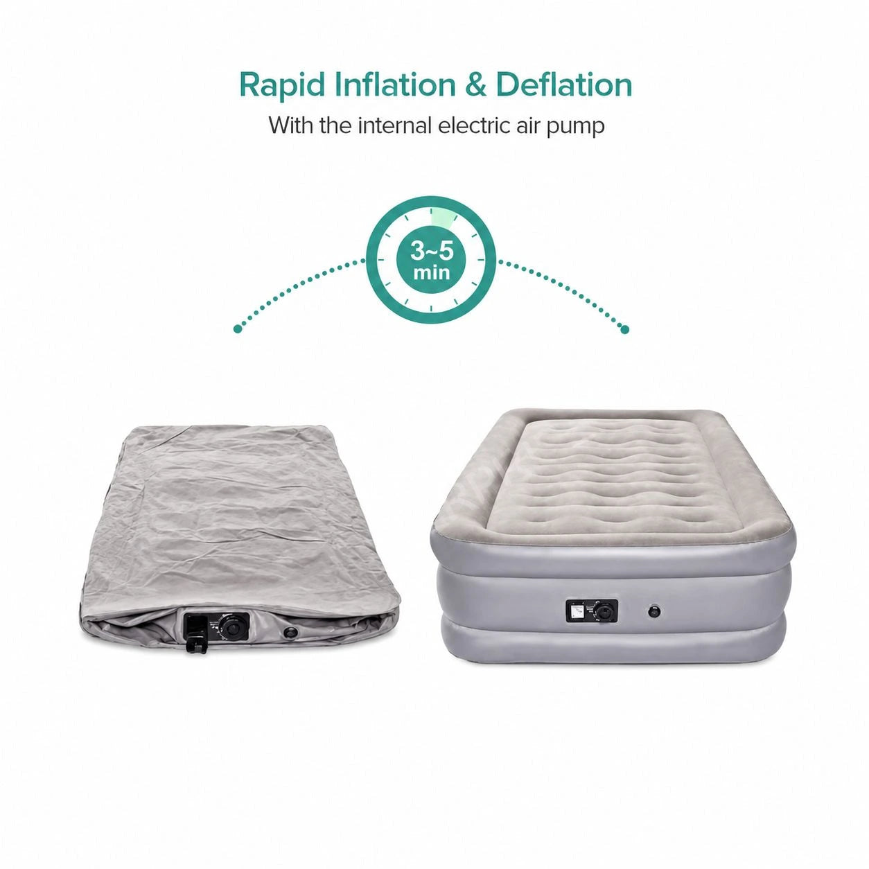 Inflatable Air Bed with Built-in Electric Pump