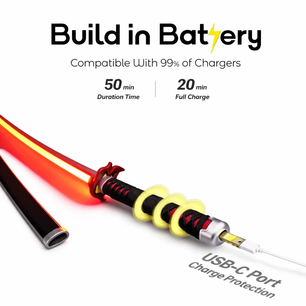 Demon Slayer: Tsugikuni Yoriichi’s Nichirin Led Katana 104cm(stand free)