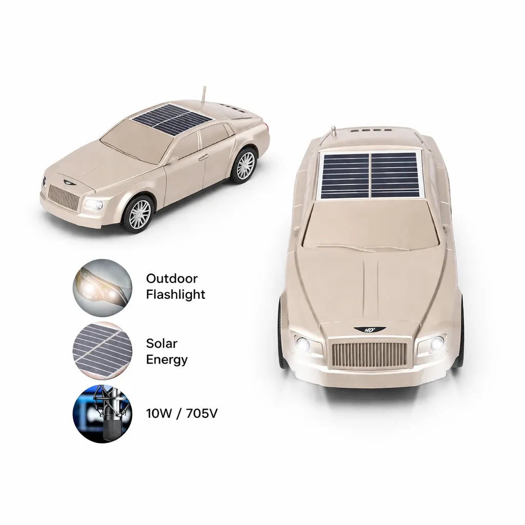 MZ Wireless Bluetooth Car Shape Speaker with Solar Panel & Stereo Sound