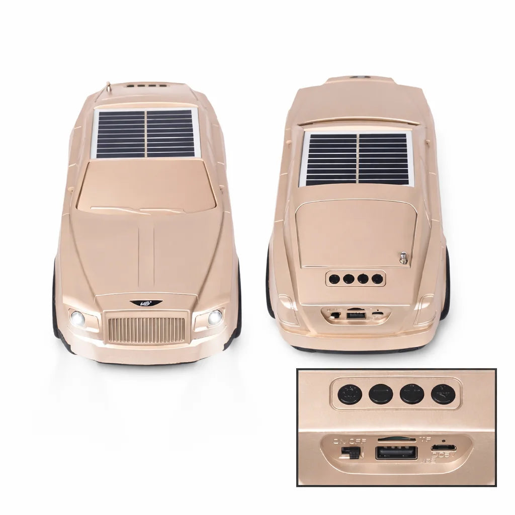 MZ Wireless Bluetooth Car Shape Speaker with Solar Panel & Stereo Sound