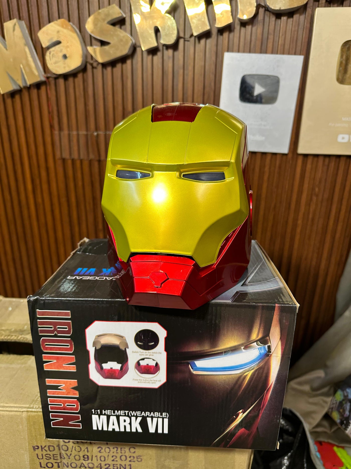 hazbro iron man helmet Iron Man Mask Helmet with Touch Open Face – Maskman Toys