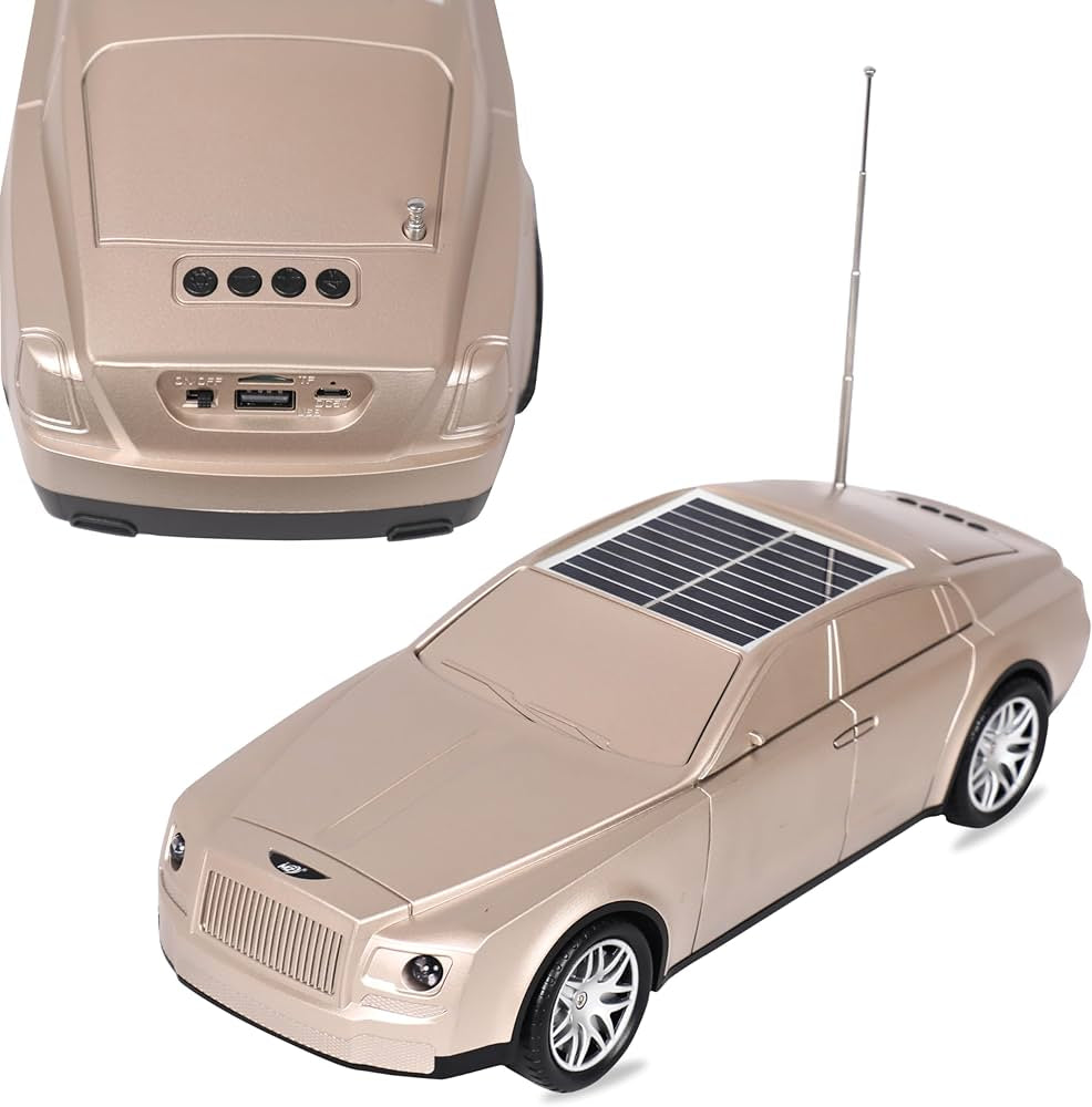 MZ Wireless Stereo Speaker, Solar Powered, Colorful Mini Bluetooth Speaker Car Shape | USB Compatible | Works as Headlight Pet Music Played Car023