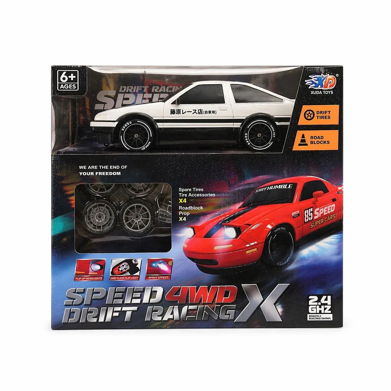 AE86 Drift RC Car with LED Eye Blinking Lights